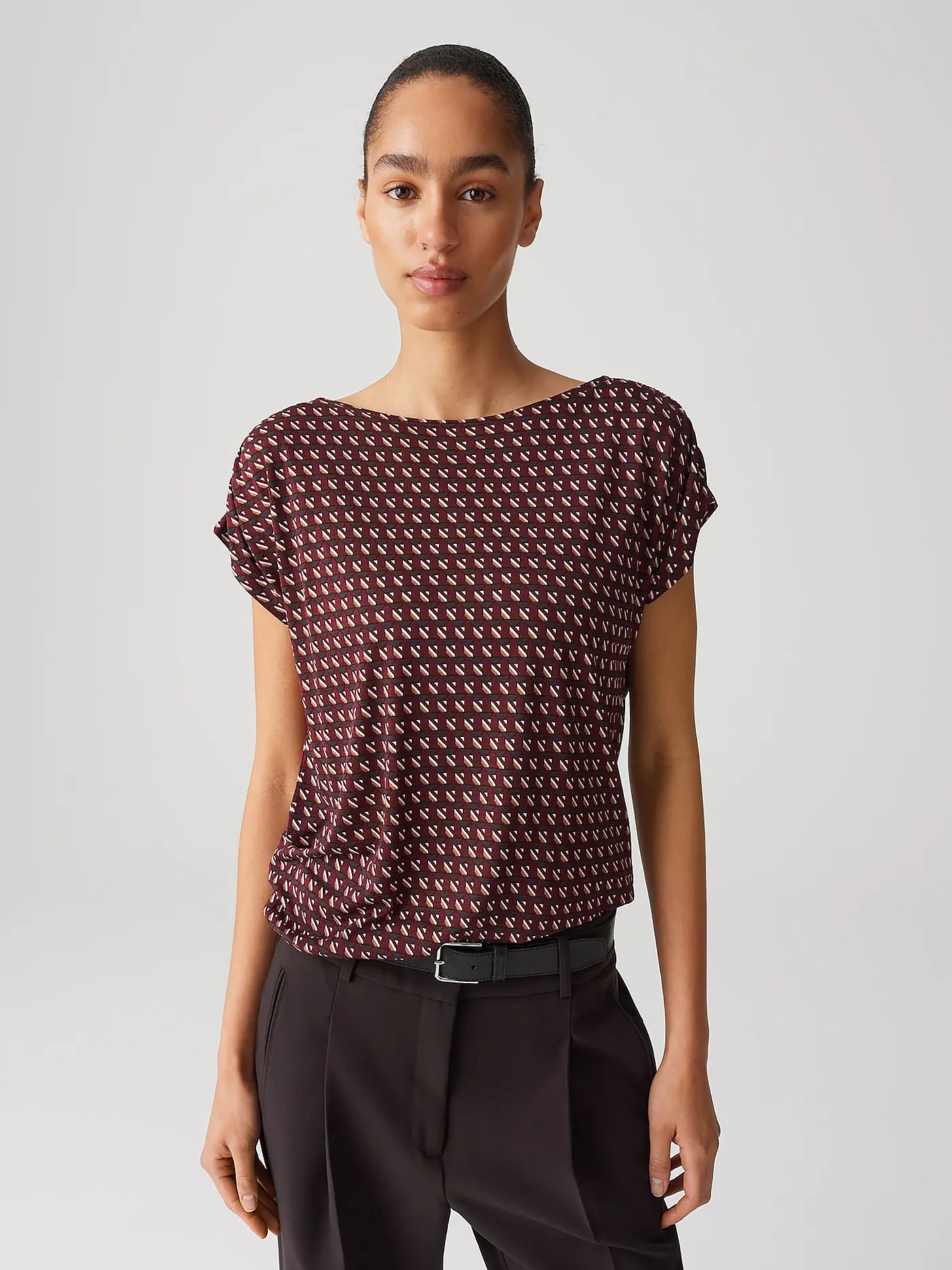 OPUS | T-Shirt SEKADI MINIMAL | dunkelrot